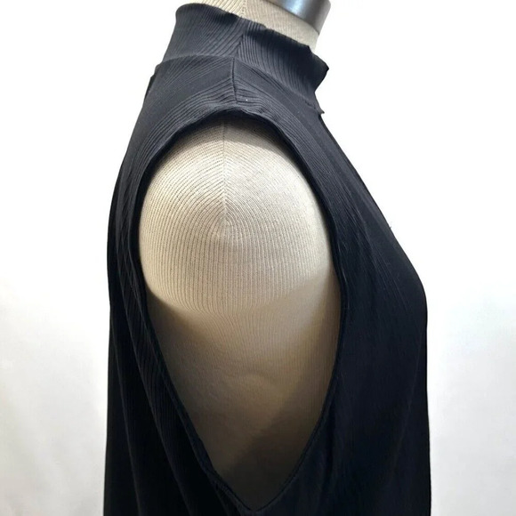 NWT INTEMPO Women Sleeveless Pullover Mock Neck Ribbed Keyhole Black Shirt Sz 2X - Picture 7 of 15